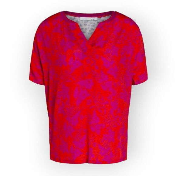 Fuchsia Orange Leopard Viscose Top Size 4 - Picture 2 of 11